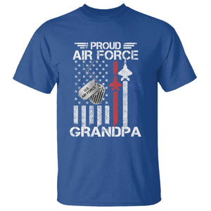 Proud Air Force Grandpa T Shirt Military Army Grandfather Vintage American Flag