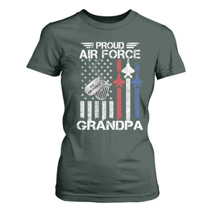Proud Air Force Grandpa T Shirt For Women Military Army Grandfather Vintage American Flag