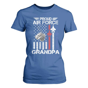 Proud Air Force Grandpa T Shirt For Women Military Army Grandfather Vintage American Flag