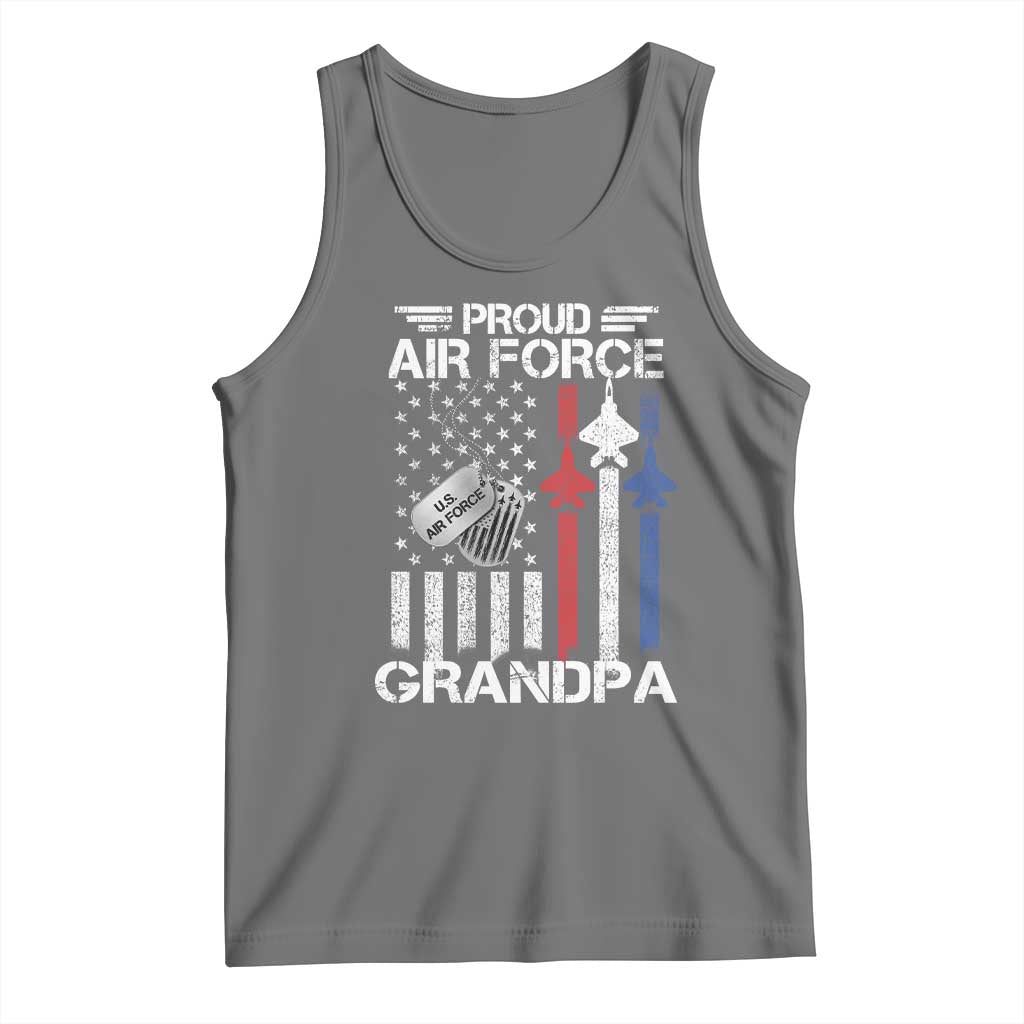 Proud Air Force Grandpa Tank Top Military Army Grandfather Vintage American Flag