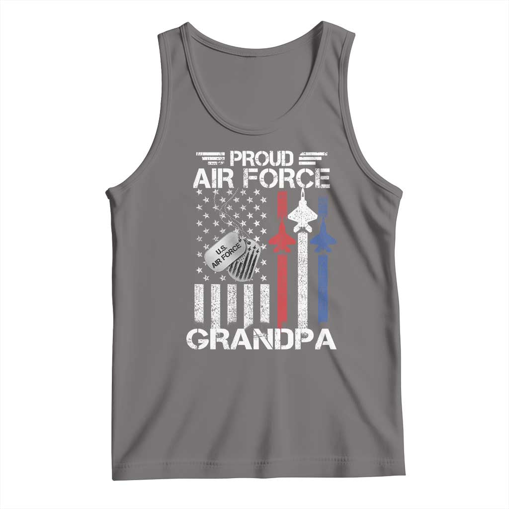Proud Air Force Grandpa Tank Top Military Army Grandfather Vintage American Flag