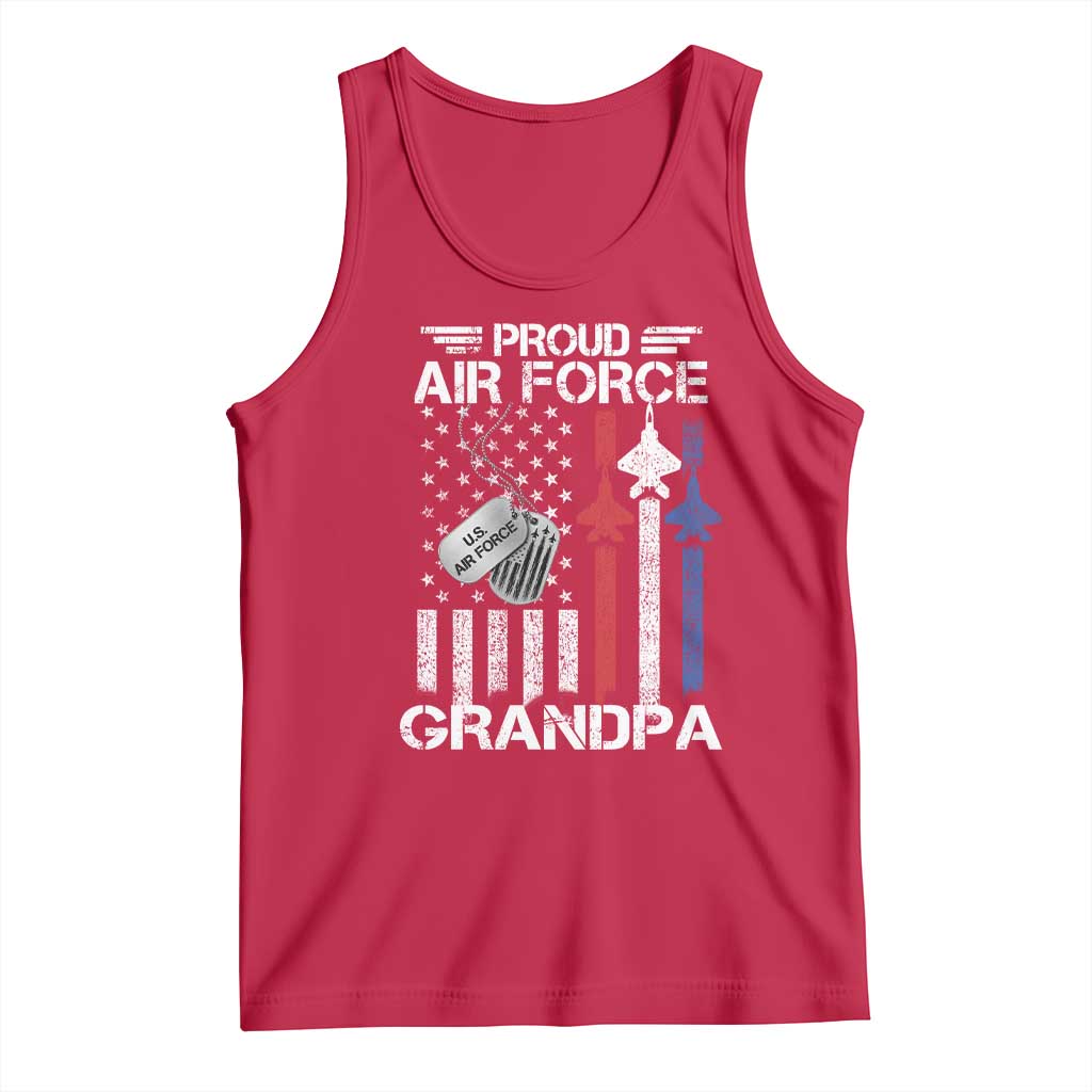 Proud Air Force Grandpa Tank Top Military Army Grandfather Vintage American Flag