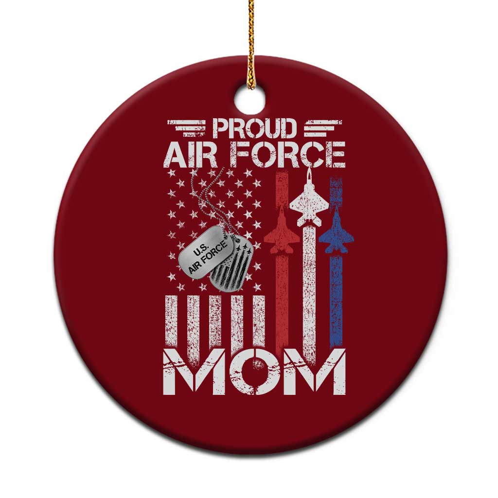 Proud Air Force Mom Ceramic Ornament Military Army Mama Vintage American Flag TS11 1pc Red Print Your Wear