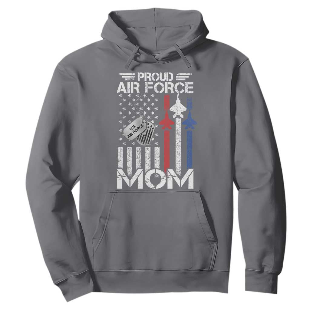 Proud Air Force Mom Hoodie Military Army Mama Vintage American Flag TS11 Charcoal Print Your Wear