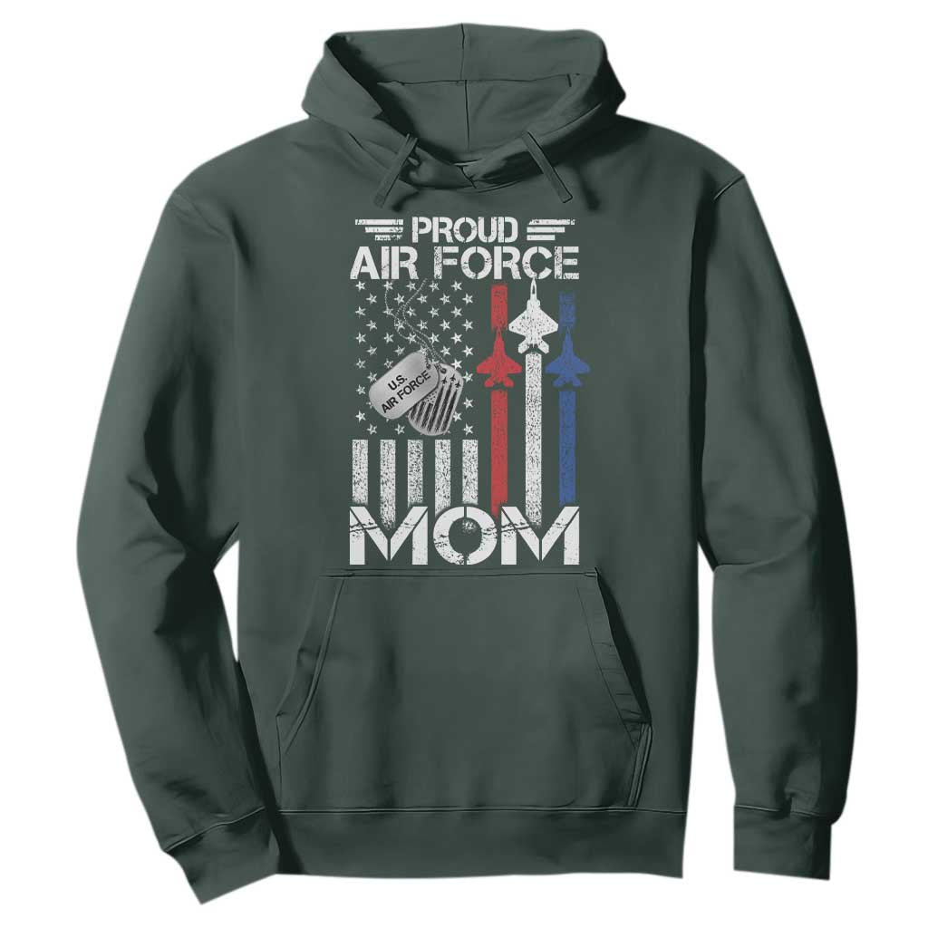 Proud Air Force Mom Hoodie Military Army Mama Vintage American Flag TS11 Dark Forest Green Print Your Wear
