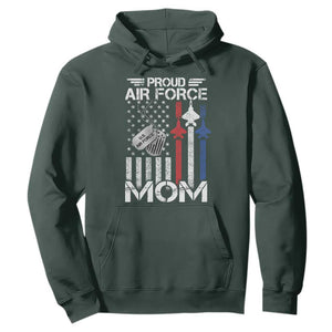 Proud Air Force Mom Hoodie Military Army Mama Vintage American Flag TS11 Dark Forest Green Print Your Wear