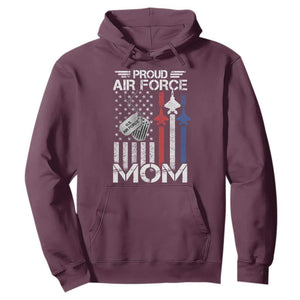 Proud Air Force Mom Hoodie Military Army Mama Vintage American Flag TS11 Maroon Print Your Wear