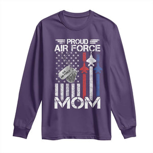 Proud Air Force Mom Long Sleeve Shirt Military Army Mama Vintage American Flag TS11 Purple Print Your Wear