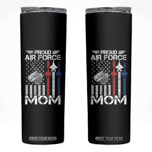 Proud Air Force Mom Skinny Tumbler Military Army Mama Vintage American Flag TS11 Black Print Your Wear