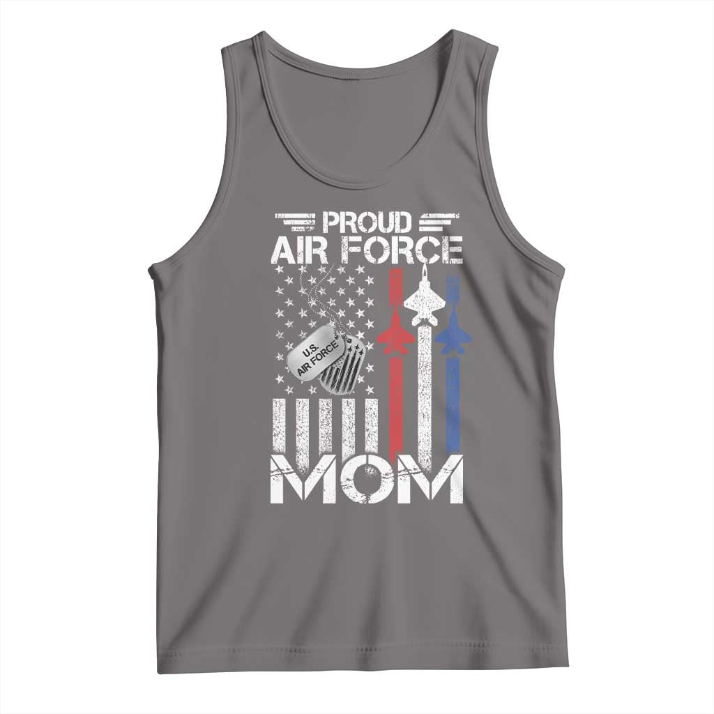 Proud Air Force Mom Tank Top Military Army Mama Vintage American Flag TS11 Deep Heather Print Your Wear