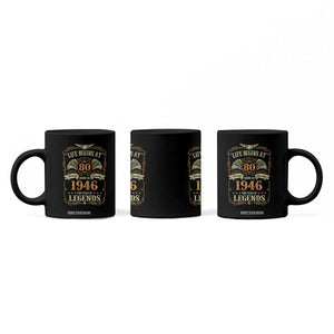 80th Birthday Coffee Mug Life Begins At 80 Born In 1946 The Year Of Legends TS11 Print Your Wear