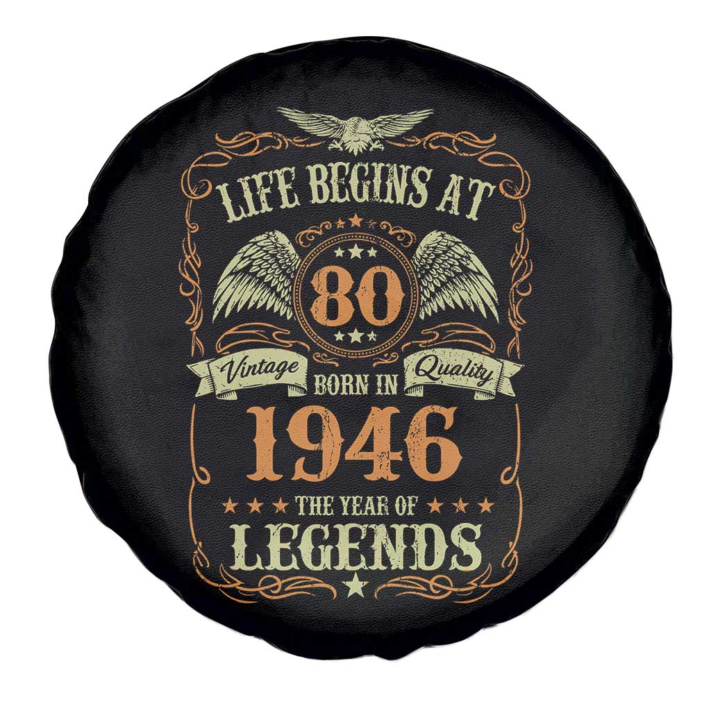 80th Birthday Spare Tire Cover Life Begins At 80 Born In 1946 The Year Of Legends TS11 Print Your Wear