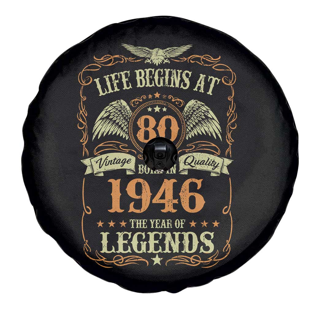 80th Birthday Spare Tire Cover Life Begins At 80 Born In 1946 The Year Of Legends TS11 Print Your Wear