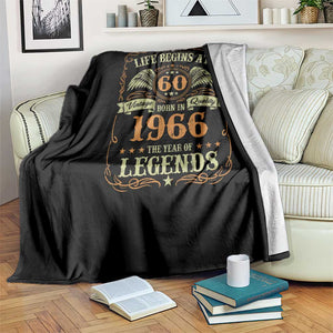 60th Birthday Throw Blanket Life Begins At 60 Born In 1966 The Year Of Legends TS11 Print Your Wear