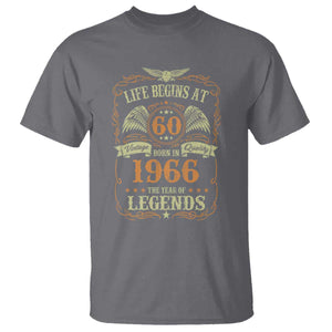 60th Birthday T Shirt Life Begins At 60 Born In 1966 The Year Of Legends TS11 Charcoal Print Your Wear
