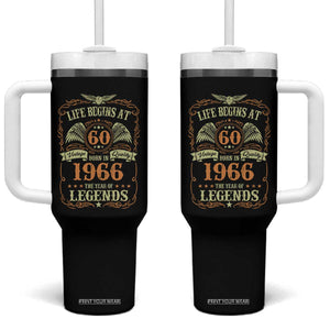 60th Birthday Tumbler With Handle Life Begins At 60 Born In 1966 The Year Of Legends TS11 One Size: 40 oz Black Print Your Wear