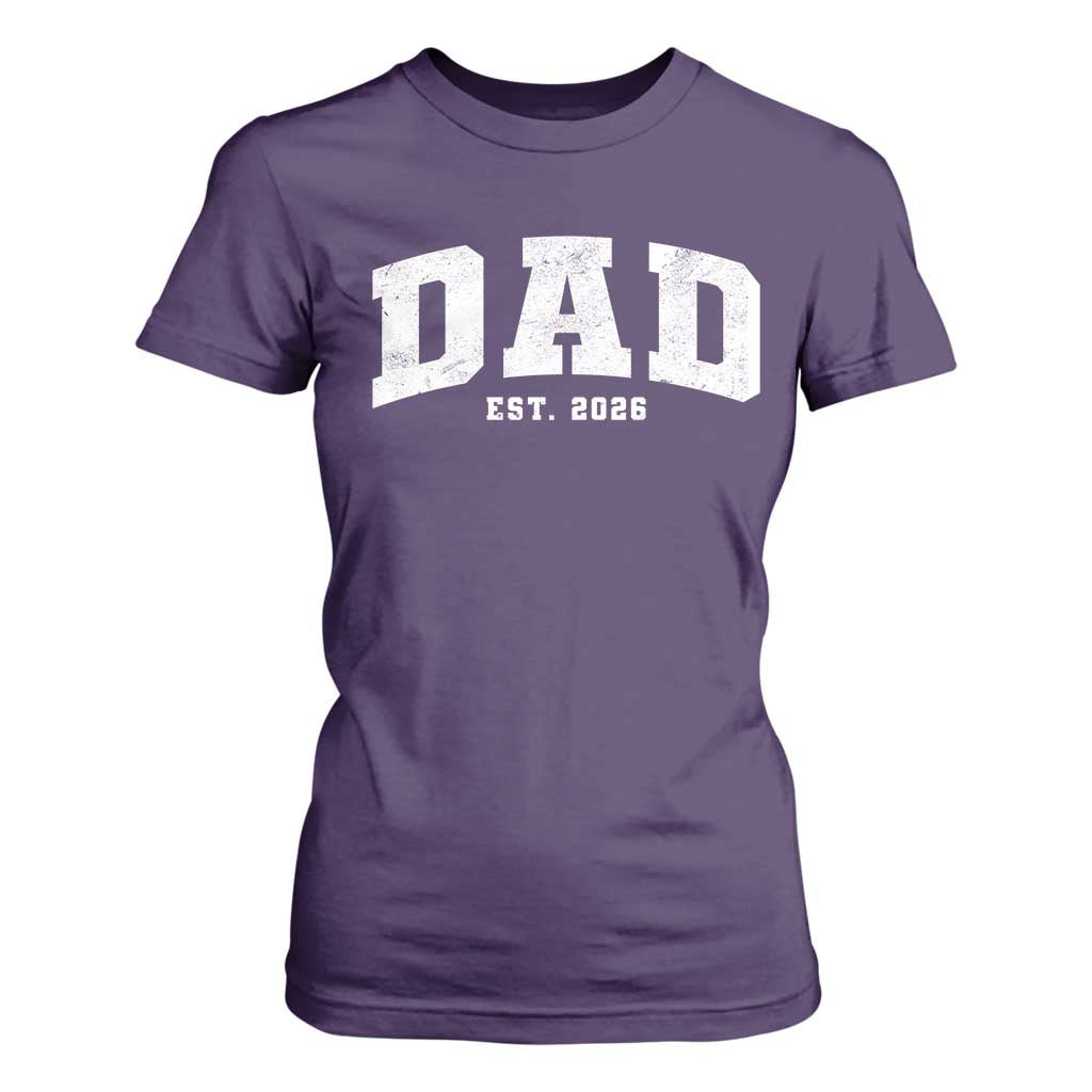 Dad Est 2026 T Shirt For Women Promoted To Daddy Fathers Day TS11 Purple Print Your Wear