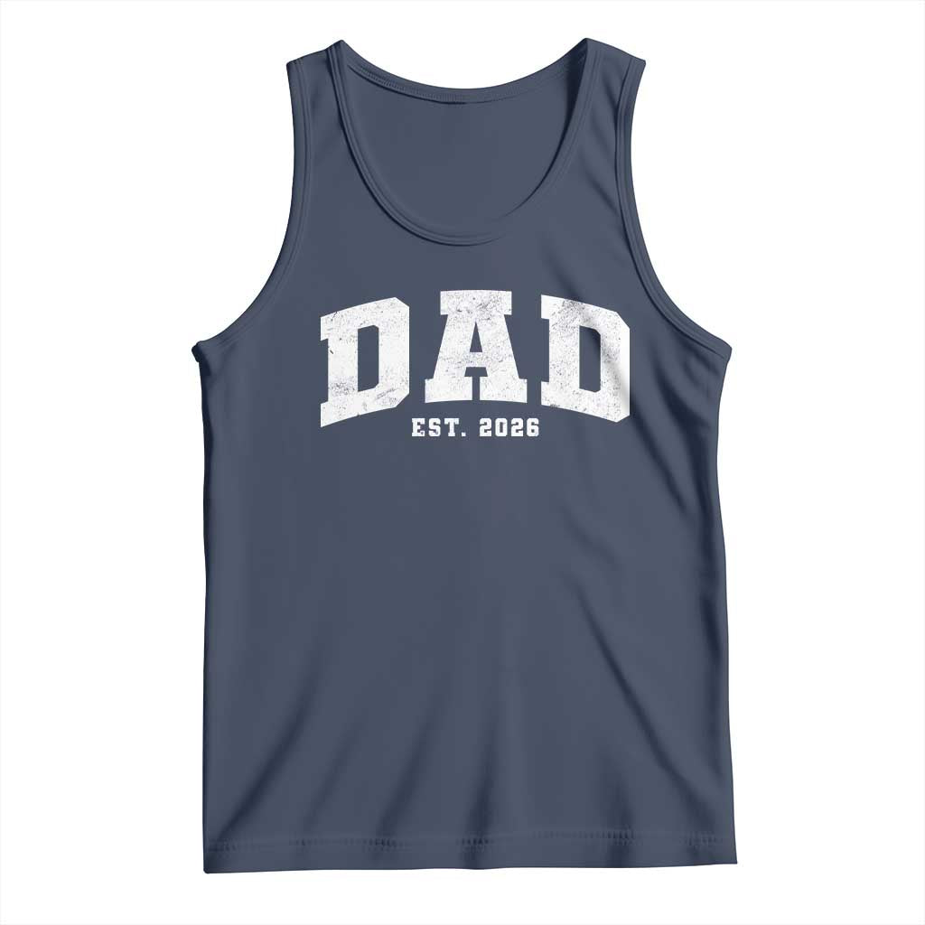 Dad Est 2026 Tank Top Promoted To Daddy Fathers Day TS11 Navy Print Your Wear