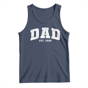 Dad Est 2026 Tank Top Promoted To Daddy Fathers Day TS11 Navy Print Your Wear