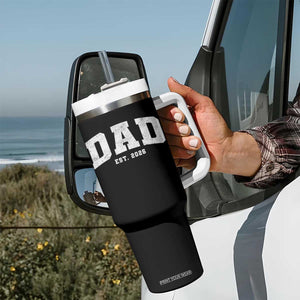 Dad Est 2026 Tumbler With Handle Promoted To Daddy Fathers Day TS11 Print Your Wear