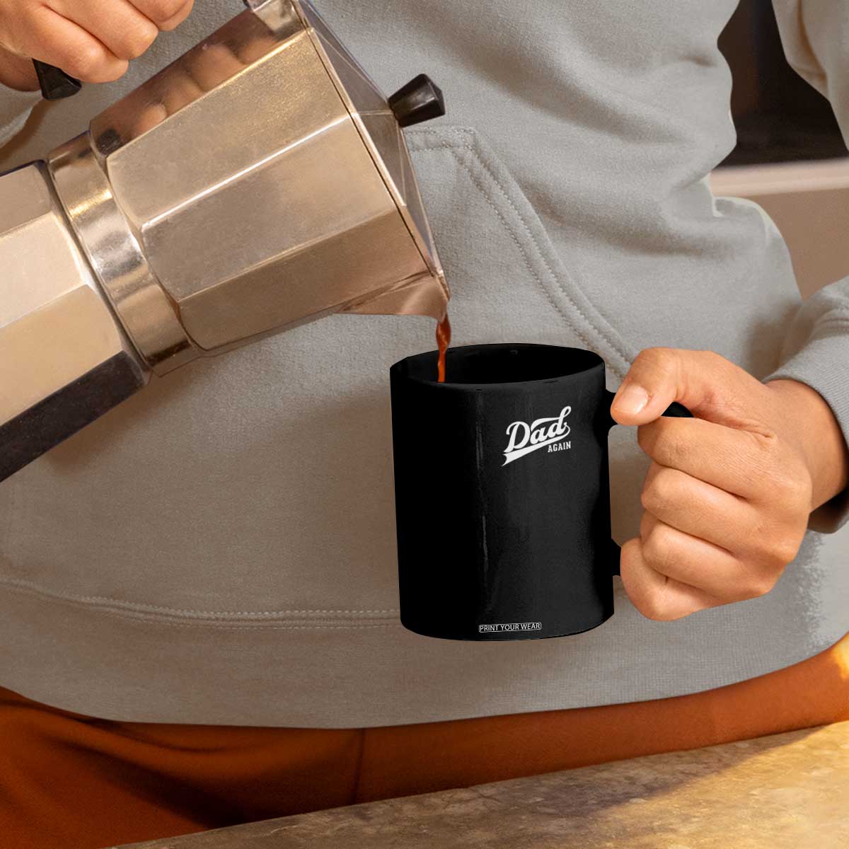 Promoted To Dad Again Coffee Mug Funny Daddy Again Pregnancy Announcement TS11 Print Your Wear