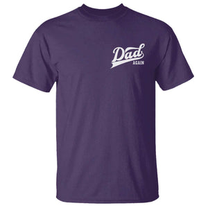 Promoted To Dad Again T Shirt Funny Daddy Again Pregnancy Announcement TS11 Purple Print Your Wear
