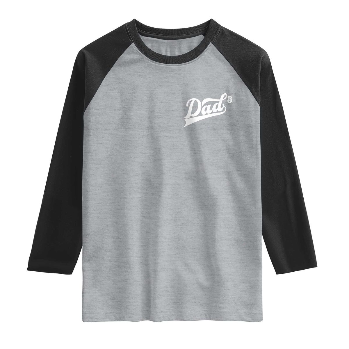 Dad Of Three Raglan Shirt Funny Daddy Cubed Promoted for The Third Time TS11 Heather Gray Black Print Your Wear