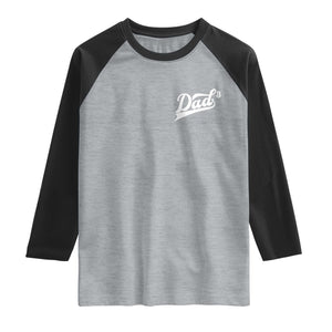 Dad Of Three Raglan Shirt Funny Daddy Cubed Promoted for The Third Time TS11 Heather Gray Black Print Your Wear