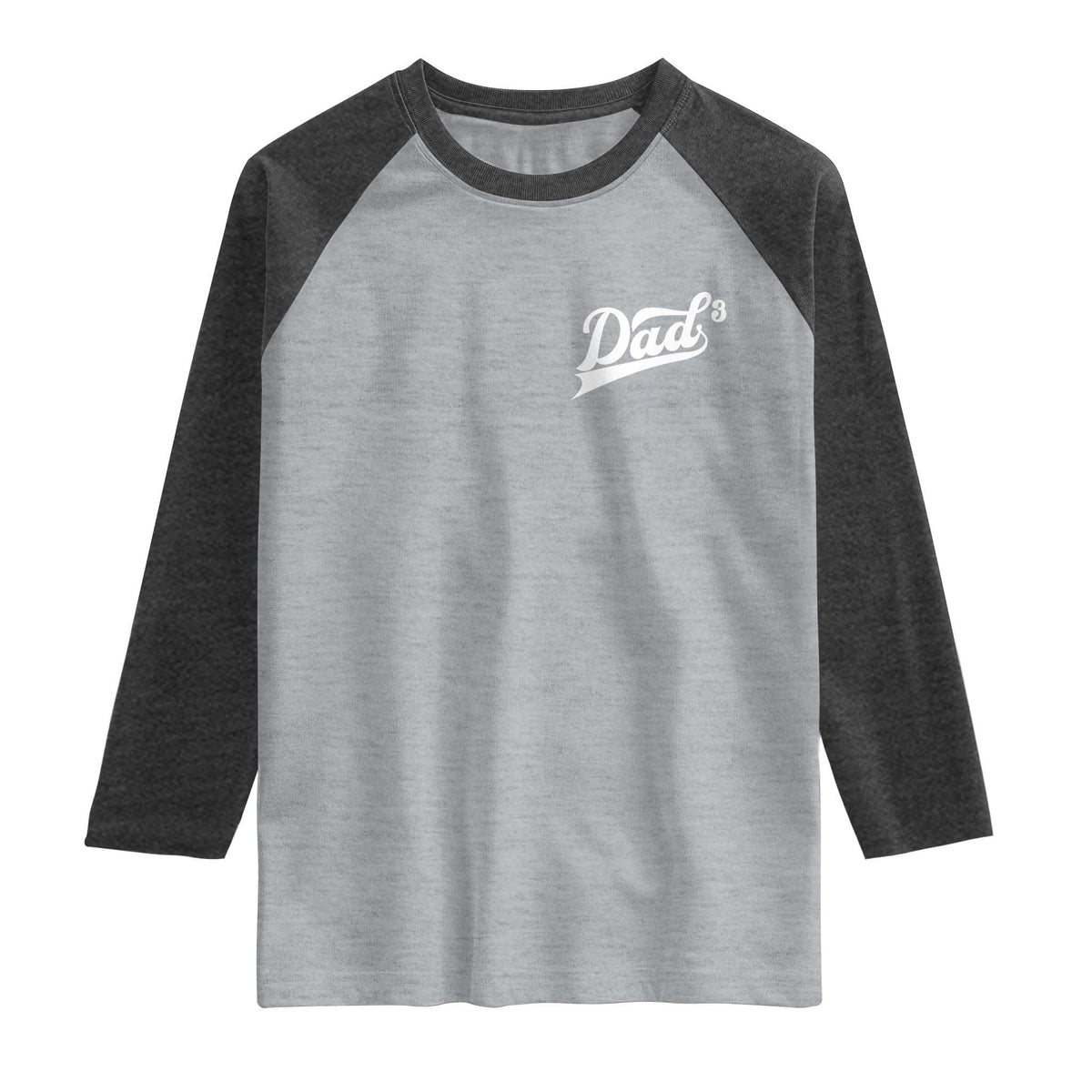 Dad Of Three Raglan Shirt Funny Daddy Cubed Promoted for The Third Time TS11 Heather Gray Heather Charcoal Print Your Wear