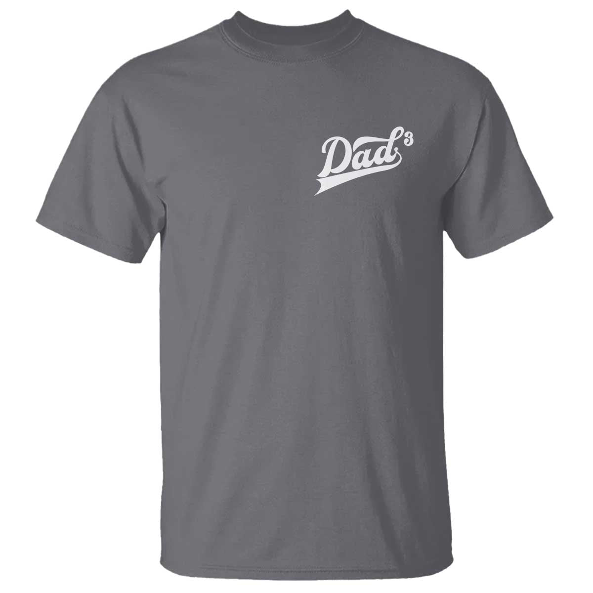 Dad Of Three T Shirt Funny Daddy Cubed Promoted for The Third Time TS11 Charcoal Print Your Wear