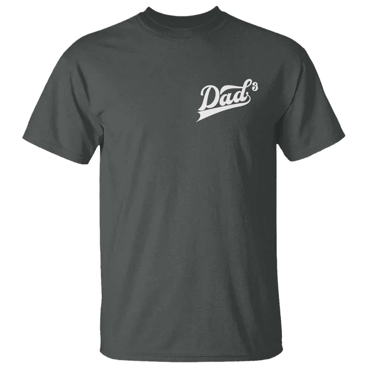 Dad Of Three T Shirt Funny Daddy Cubed Promoted for The Third Time TS11 Dark Heather Print Your Wear