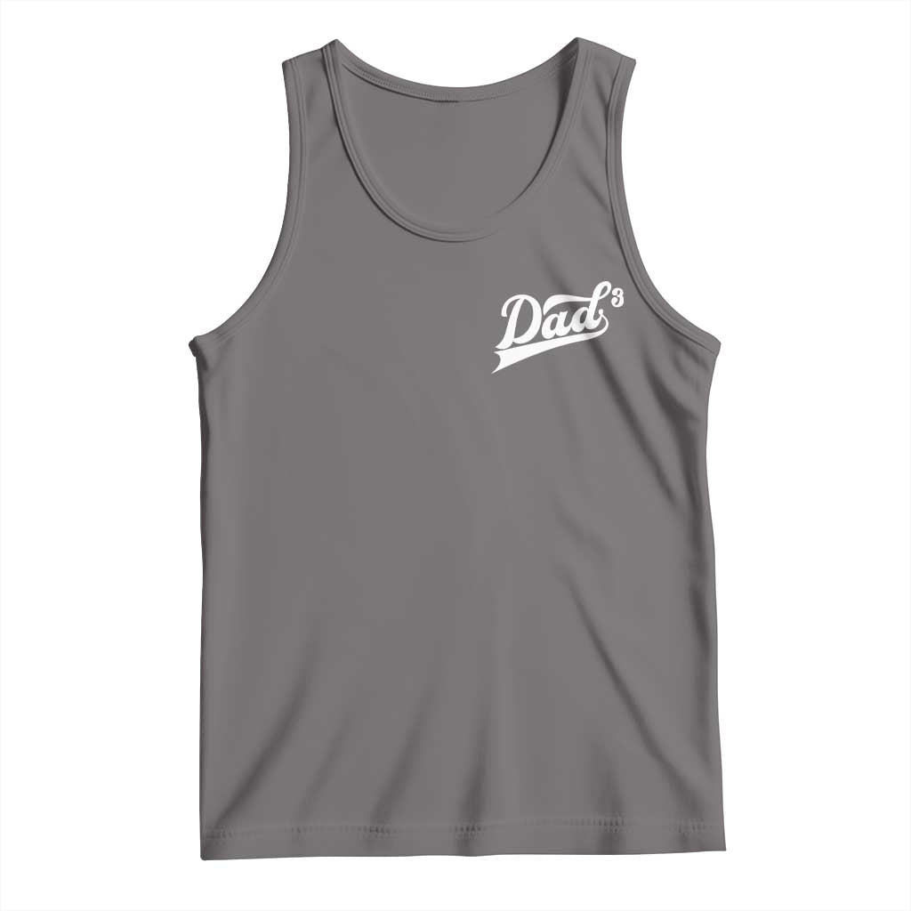 Dad Of Three Tank Top Funny Daddy Cubed Promoted for The Third Time TS11 Deep Heather Print Your Wear