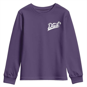 Dad Of Three Youth Sweatshirt Funny Daddy Cubed Promoted for The Third Time TS11 Purple Print Your Wear