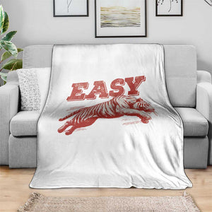 Easy Tiger Throw Blanket Vintage Distressed Tiger Trendy Grunge Indie Boho TS11 Print Your Wear