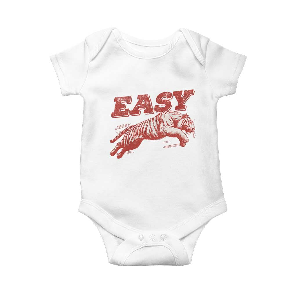 Easy Tiger Baby Onesie Vintage Distressed Tiger Trendy Grunge Indie Boho TS11 White Print Your Wear