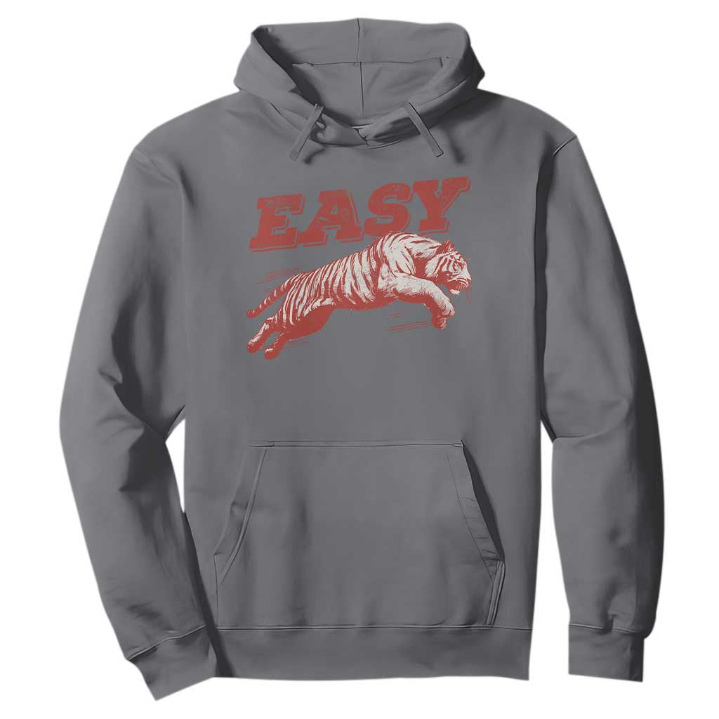 Easy Tiger Hoodie Vintage Distressed Tiger Trendy Grunge Indie Boho TS11 Charcoal Print Your Wear