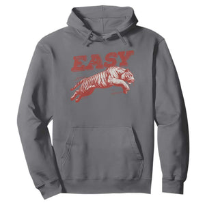 Easy Tiger Hoodie Vintage Distressed Tiger Trendy Grunge Indie Boho TS11 Charcoal Print Your Wear