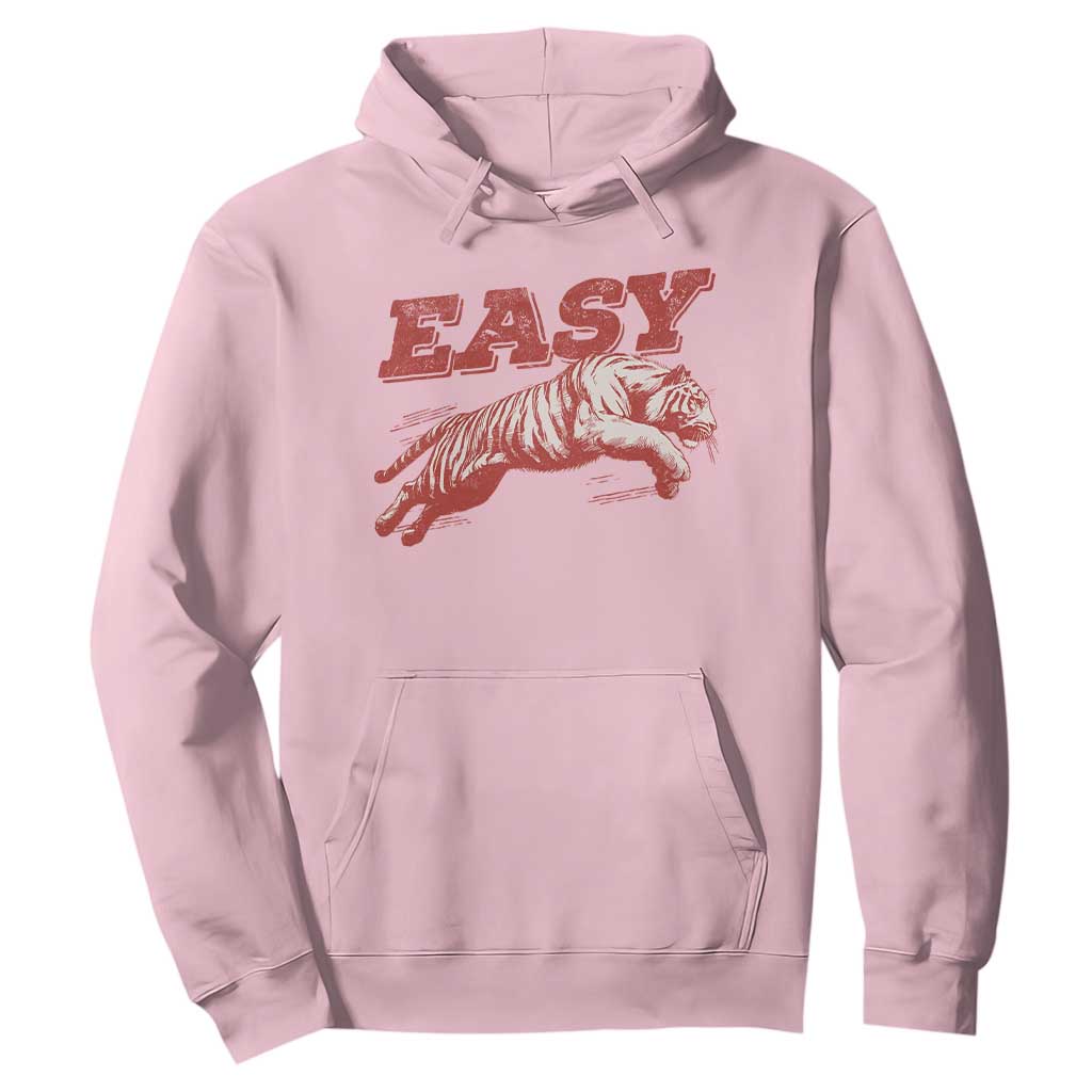 Easy Tiger Hoodie Vintage Distressed Tiger Trendy Grunge Indie Boho TS11 Light Pink Print Your Wear