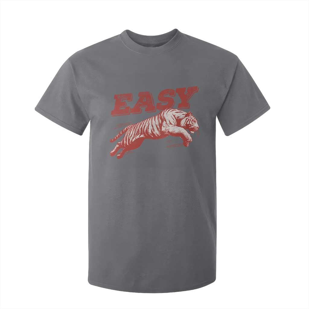 Easy Tiger T Shirt For Kid Vintage Distressed Tiger Trendy Grunge Indie Boho TS11 Charcoal Print Your Wear
