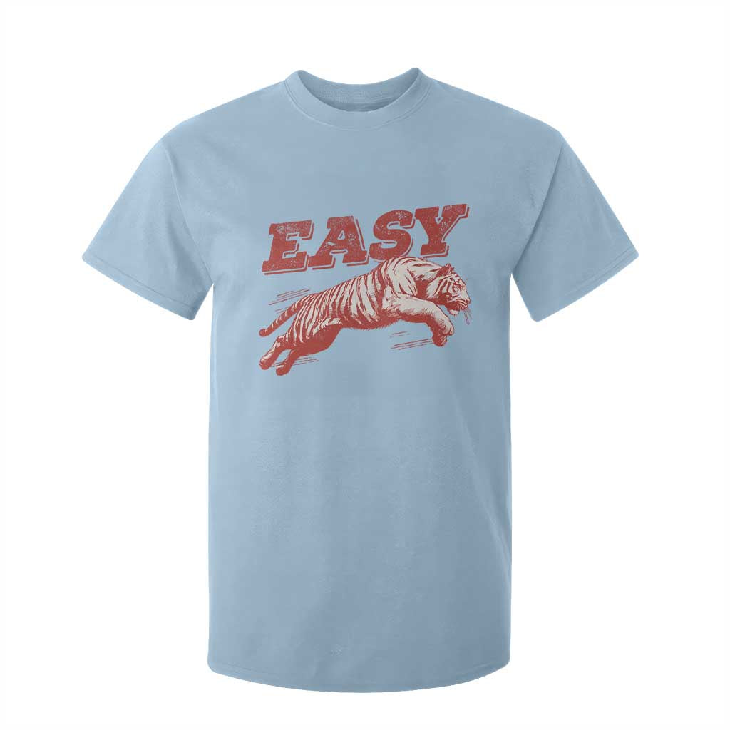 Easy Tiger T Shirt For Kid Vintage Distressed Tiger Trendy Grunge Indie Boho TS11 Light Blue Print Your Wear