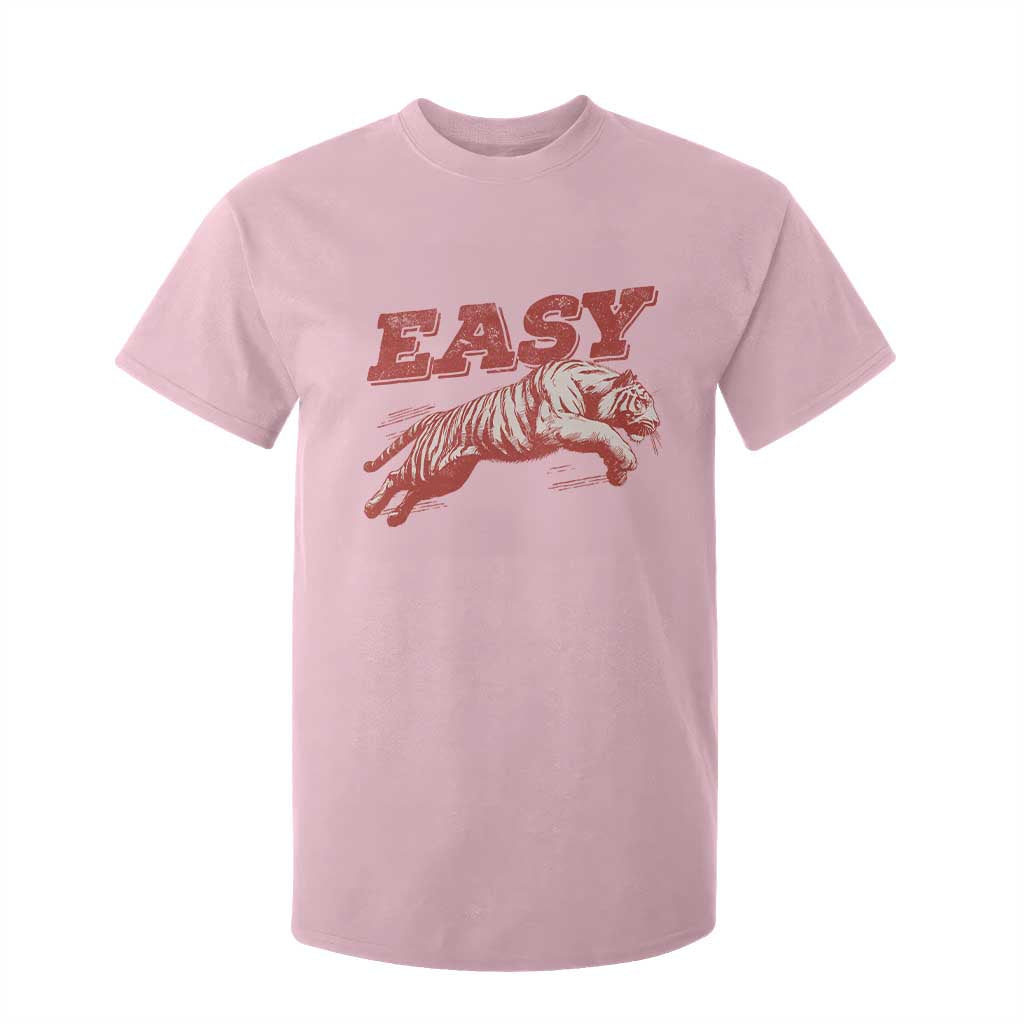 Easy Tiger T Shirt For Kid Vintage Distressed Tiger Trendy Grunge Indie Boho TS11 Light Pink Print Your Wear