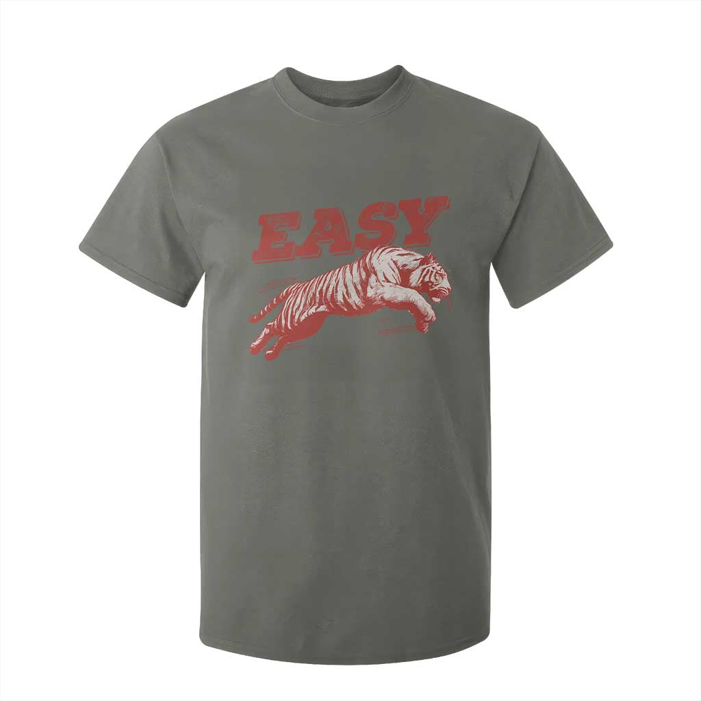 Easy Tiger T Shirt For Kid Vintage Distressed Tiger Trendy Grunge Indie Boho TS11 Military Green Print Your Wear