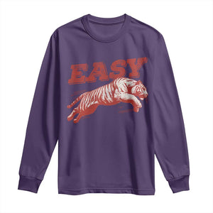 Easy Tiger Long Sleeve Shirt Vintage Distressed Tiger Trendy Grunge Indie Boho TS11 Purple Print Your Wear