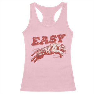 Easy Tiger Racerback Tank Top Vintage Distressed Tiger Trendy Grunge Indie Boho TS11 Light Pink Print Your Wear