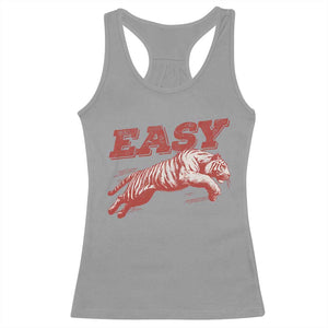 Easy Tiger Racerback Tank Top Vintage Distressed Tiger Trendy Grunge Indie Boho TS11 Sport Gray Print Your Wear