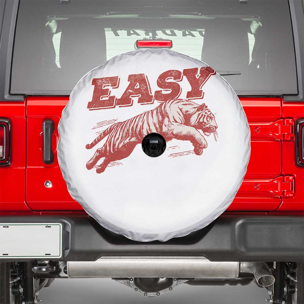 Easy Tiger Spare Tire Cover Vintage Distressed Tiger Trendy Grunge Indie Boho TS11 White Print Your Wear