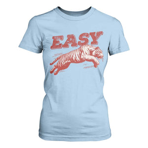 Easy Tiger T Shirt For Women Vintage Distressed Tiger Trendy Grunge Indie Boho TS11 Light Blue Print Your Wear