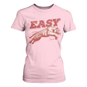 Easy Tiger T Shirt For Women Vintage Distressed Tiger Trendy Grunge Indie Boho TS11 Light Pink Print Your Wear