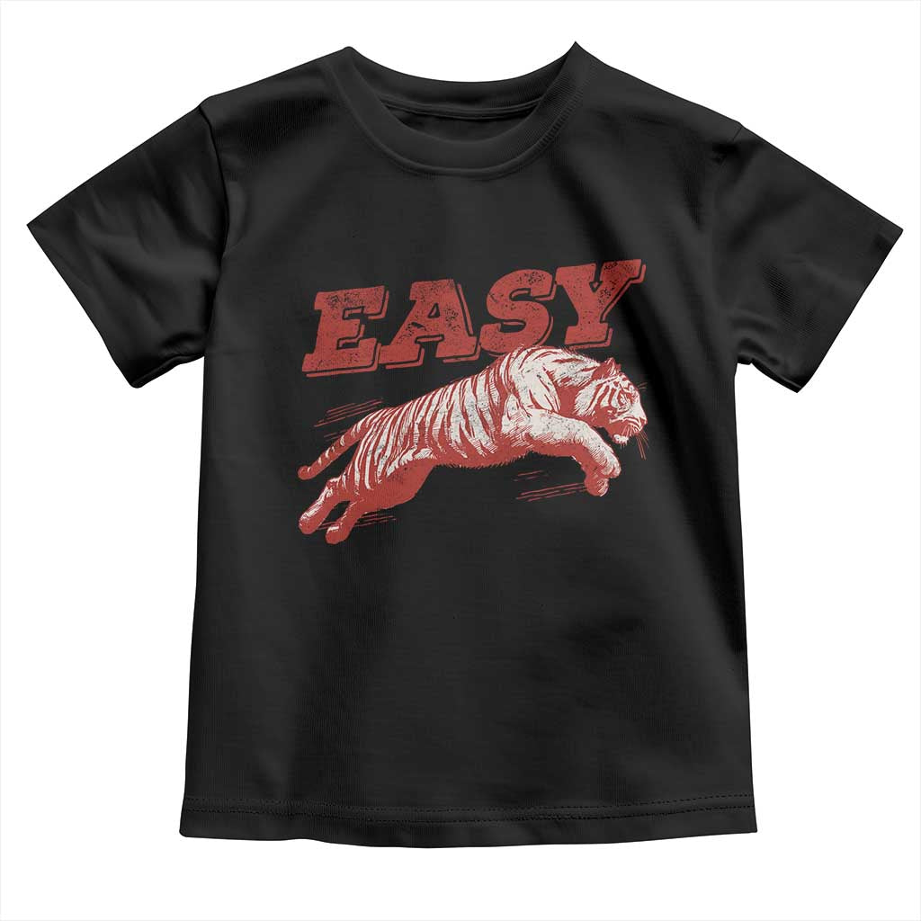 Easy Tiger Toddler T Shirt Vintage Distressed Tiger Trendy Grunge Indie Boho TS11 Black Print Your Wear