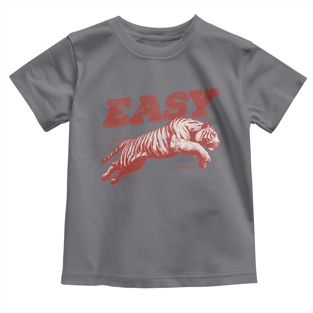 Easy Tiger Toddler T Shirt Vintage Distressed Tiger Trendy Grunge Indie Boho TS11 Charcoal Print Your Wear